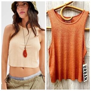 NEW! URBAN OUTFITTERS Godfather Cropped BDG Tank In Rust Orange UO NWT